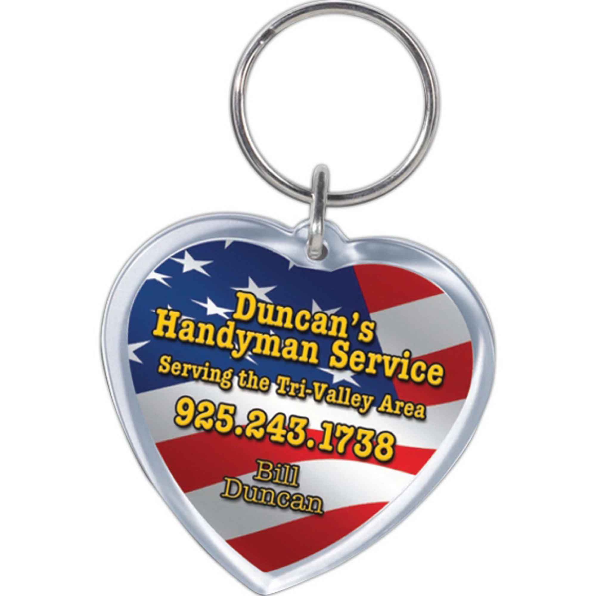 USA acrylic-key-tag-heart